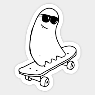 Cool Ghost on Skateboard Funny Skateboarding Gift Sticker